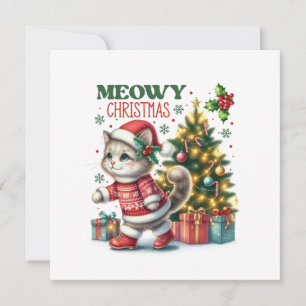 Meowy Weihnachtskarte Einladung