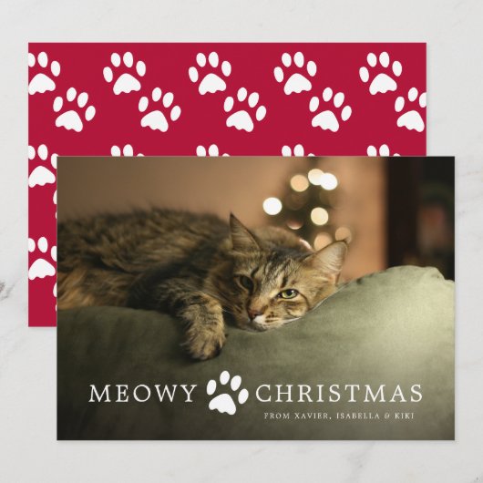 Meowy Weihnachtskarte Feiertagskarte (Vorne/Hinten)