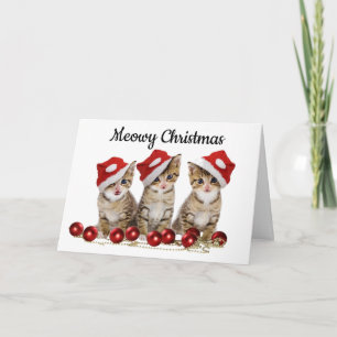 Meowy Weihnachtskarte für Cat Lovers Feiertagskarte