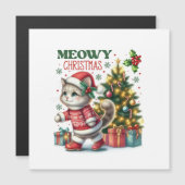 Meowy Weihnachtskarte Magneteinladung (Vorne/Hinten)