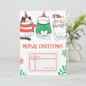 Meowy Weihnachtskartenhalter Einladung (Stehend Vorderseite)