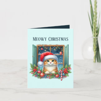 Meowy Weihnachtskatze hinzufügen Nachricht Feiertagskarte
