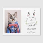 Meowy Weihnachtskatze mit Antlers Christmas Magnet (Vorderseite)
