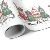 Meowy Weihnachtskatze Niedliche Katzen mit Santa C Geschenkpapier (Rolleneckpunkt)
