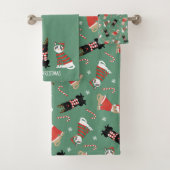 Meowy Weihnachtskatzen Badhandtuch Set (Insitu)
