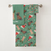 Meowy Weihnachtskatzen Badhandtuch Set (Insitu)