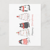 Meowy Weihnachtskatzen Feiertagspostkarte (Vorderseite)