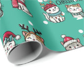 Meowy Weihnachtskatzen Geschenkpapier (Rolleneckpunkt)