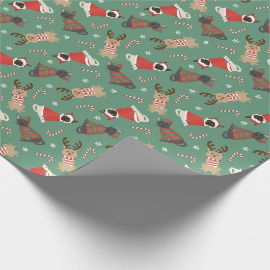 Meowy Weihnachtskatzen Geschenkpapier (Ecke)