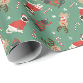 Meowy Weihnachtskatzen Geschenkpapier (Rolleneckpunkt)