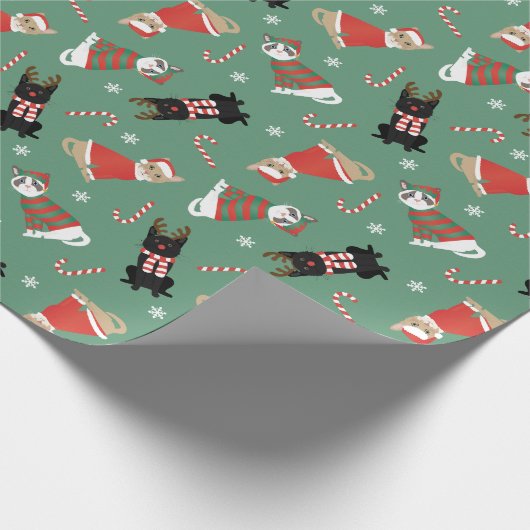 Meowy Weihnachtskatzen Geschenkpapier (Ecke)