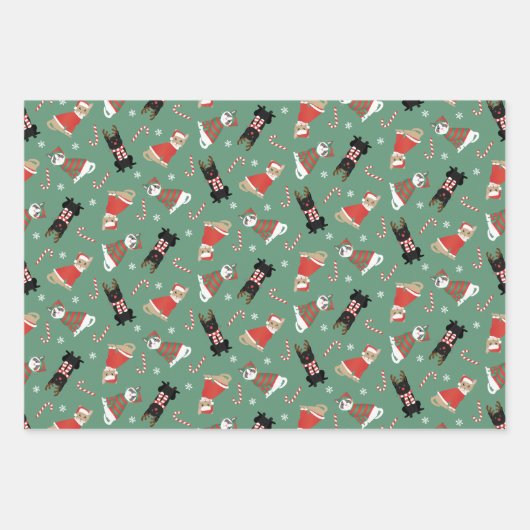 Meowy Weihnachtskatzen Geschenkpapier Set (Vorderseite)