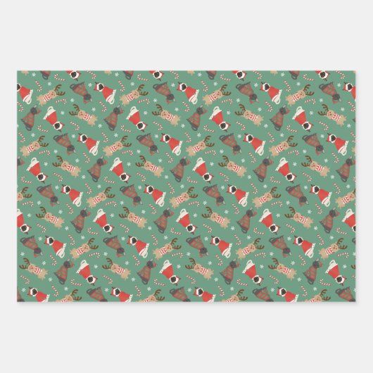 Meowy Weihnachtskatzen Geschenkpapier Set (Vorderseite)