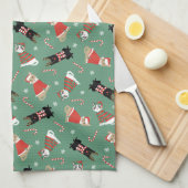 Meowy Weihnachtskatzen Geschirrtuch (Viertel Falte)