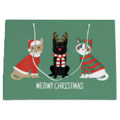 Meowy Weihnachtskatzen Große Geschenktüte (Vorderseite)