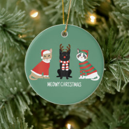 Meowy Weihnachtskatzen Keramik Ornament