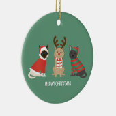 Meowy Weihnachtskatzen Keramik Ornament (Rechts)
