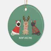 Meowy Weihnachtskatzen Keramik Ornament (Links)