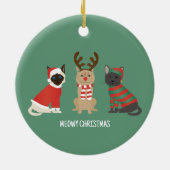 Meowy Weihnachtskatzen Keramik Ornament (Hinten)