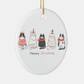 Meowy Weihnachtskatzen Keramik Ornament (Rechts)