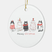 Meowy Weihnachtskatzen Keramik Ornament (Links)