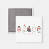 Meowy Weihnachtskatzen Magnet (Vorderseite/Rückseite)
