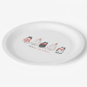 Meowy Weihnachtskatzen Pappteller (Schrägansicht)