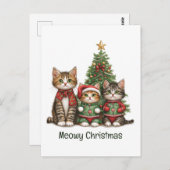 Meowy Weihnachtskatzen Postkarte (Vorne/Hinten)