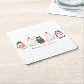 Meowy Weihnachtskatzen Rechteckiger Pappuntersetzer (angewinkelt)