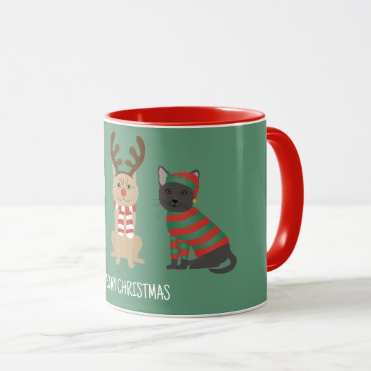 Meowy Weihnachtskatzen Tasse (VorderseiteRechts)