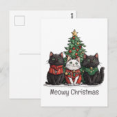 Meowy Weihnachtskatzenbaum Postkarte (Vorne/Hinten)