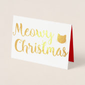 Meowy Weihnachtskatzendesign Folienkarte (Vorderseite)