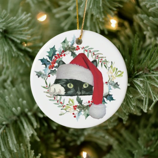 Meowy Weihnachtskatzenschmuck Keramik Ornament (Baum)