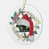 Meowy Weihnachtskatzenschmuck Keramik Ornament (Links)