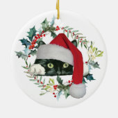 Meowy Weihnachtskatzenschmuck Keramik Ornament (Hinten)