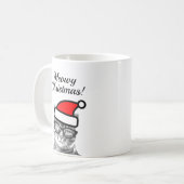 Meowy Weihnachtslustige Sankt-Katzenkaffee-Tasse Kaffeetasse (Vorderseite Links)