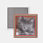 Meowy Weihnachtsrahmen anpassbare Kitty Magnet (Vorderseite/Rückseite)