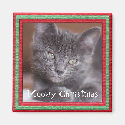 Meowy Weihnachtsrahmen anpassbare Kitty Magnet (Vorne)