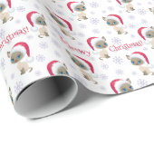 Meowy Weihnachtssiamesische Katzen-Packpapier Geschenkpapier (Rolleneckpunkt)