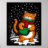 Meowy Xmas Cats Christmas Snow Kitten Funny For Ca Poster (Vorne)
