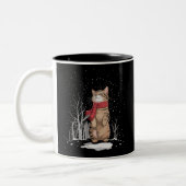 Meowy Xmas Cats Christmas Snow Kitten Funny Gift  Zweifarbige Tasse (Links)