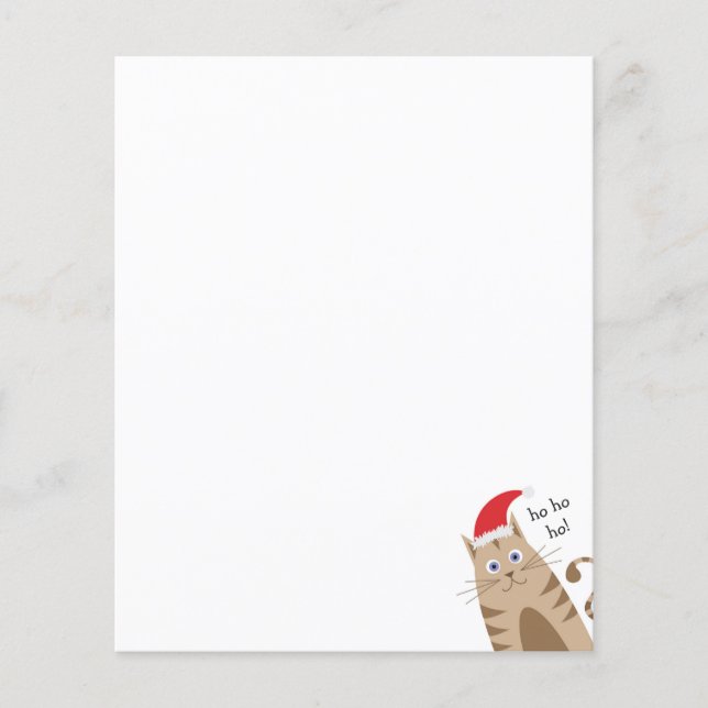 Meowy Xmas lustige Katze trägt Weihnachtsmannmütze (Vorderseite)