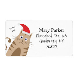 Meowy Xmas lustige Katze trägt Weihnachtsmannmütze