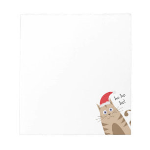 Meowy Xmas lustige Katze trägt Weihnachtsmannmütze Notizblock