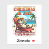 Meowy Xmas Summer Christmas In July Chillin Cool C Aufkleber (Blatt)