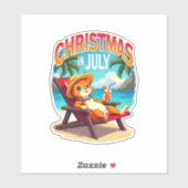 Meowy Xmas Summer Christmas In July Chillin Cool C Aufkleber (Blatt)