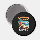 Meowy Xmas Summer Christmas In July Chillin Cool C Magnet (Vorderseite/Rückseite)