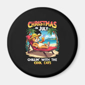 Meowy Xmas Summer Christmas In July Chillin Cool C Magnet (Vorne)