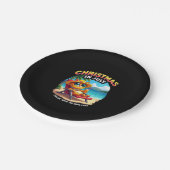 Meowy Xmas Summer Christmas In July Chillin Cool C Pappteller (Schrägansicht)