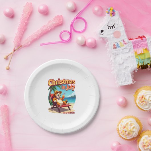 Meowy Xmas Summer Christmas In July Chillin Cool C Pappteller (Party)